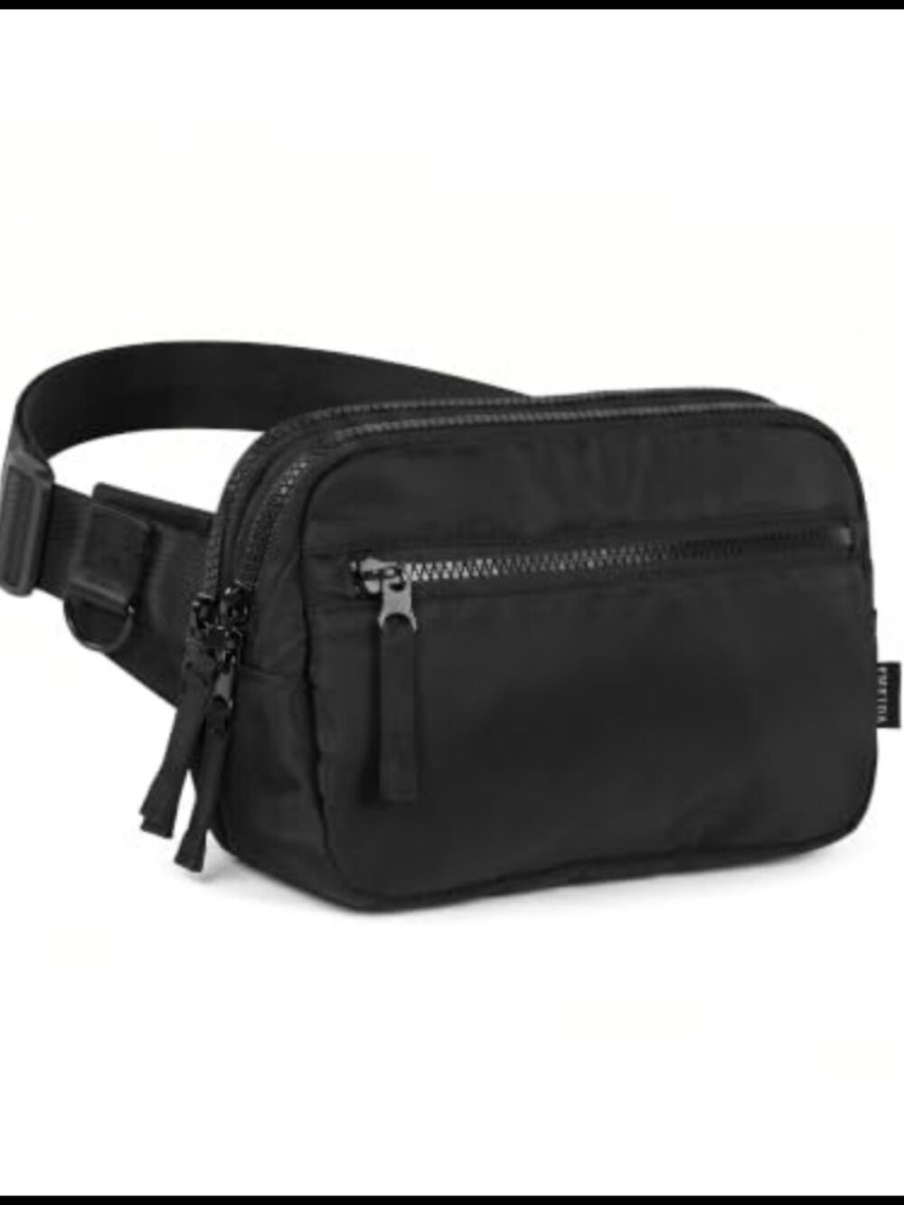 2.4L Fanny Pack Crossbody Waist Bag Water Resistant Nylon 4 Zip Pockets